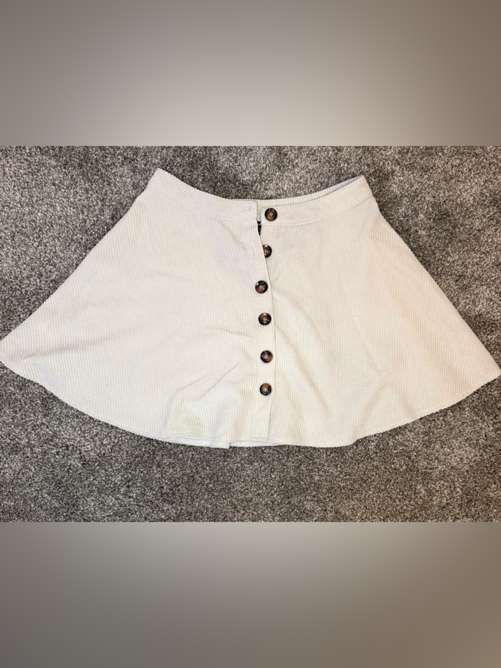 SHEIN Cream High Wasted Corduroy Skirt